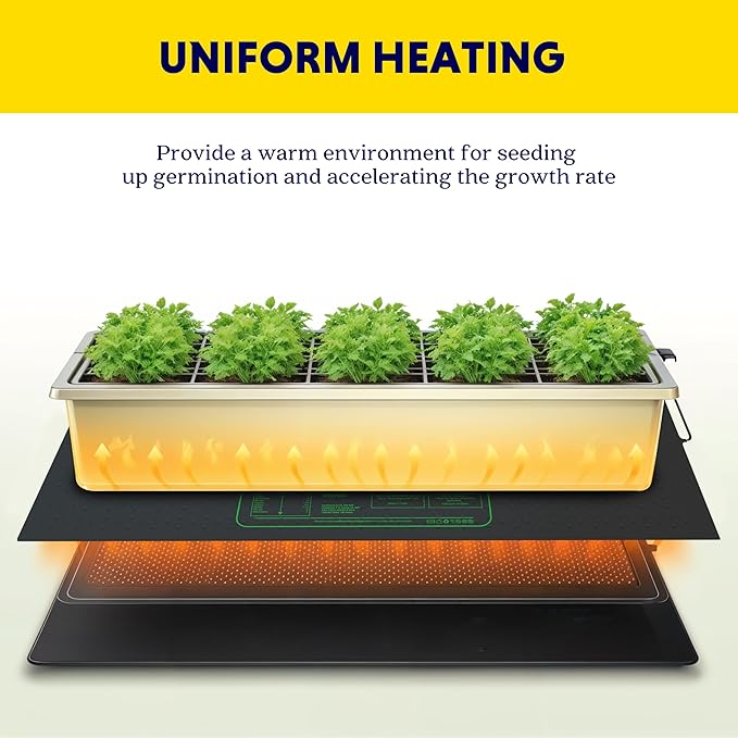 iPower Waterproof Seedling Heat Mat 48" x 20", ETL Certified Durable Germination Heating Pad, for Seed Starting Propagation iPower