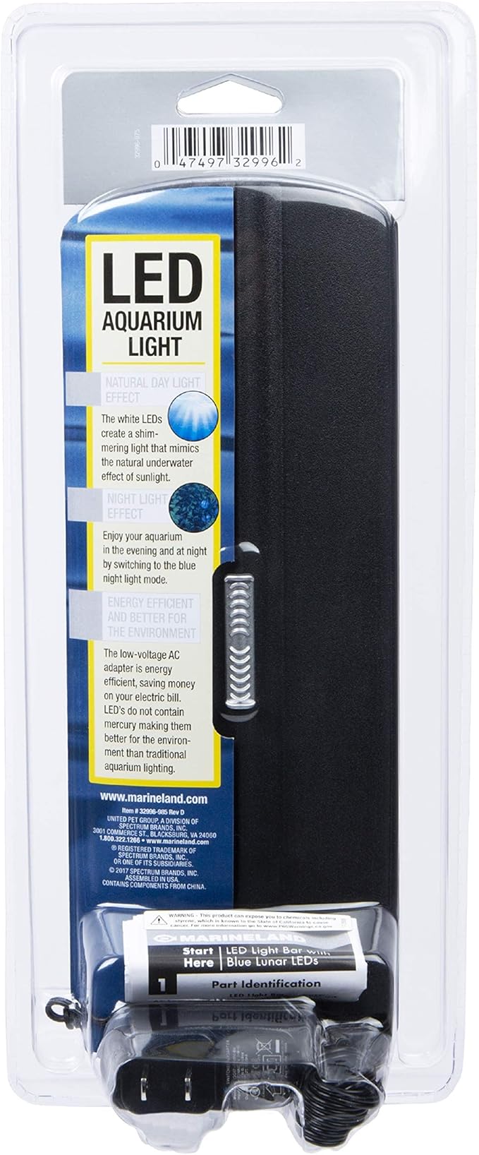 Marineland 32996 LED Aquarium Light, Natural Shimmering Light,Glass Marineland