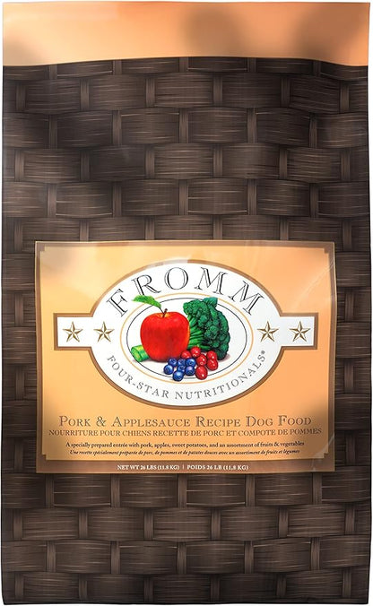 Fromm Four-Star Nutritionals Pork & Applesauce Dog Food - Premium Dry Dog Food - Pork Recipe - 26 lb - PAWPICO