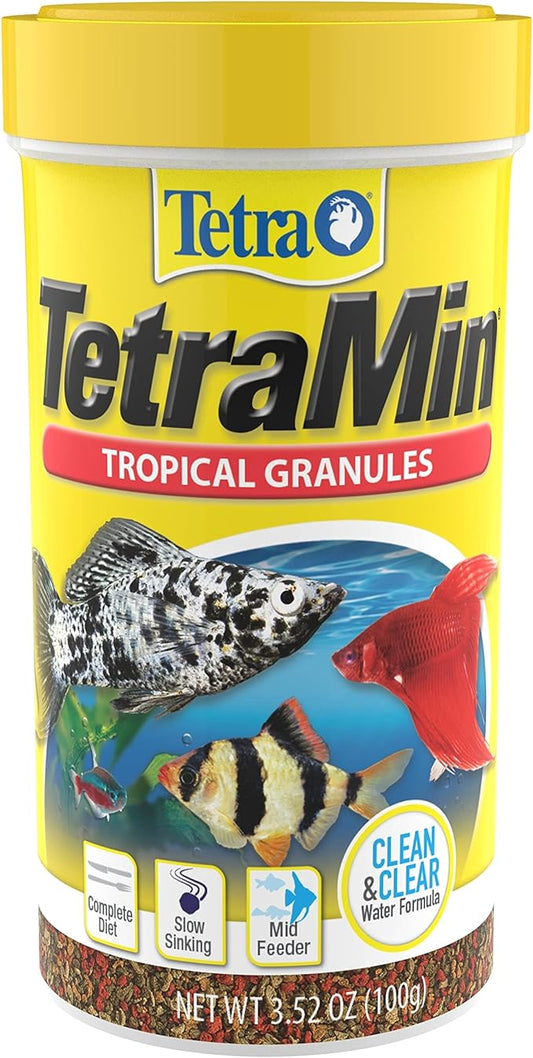 Tetra TetraMin Tropical Granules 3.52 Ounces, Nutritionally Balanced Fish Food Tetra