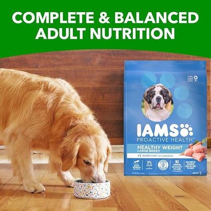 IAMS Proactive Health Healthy Weight Control Large Breed Adult Dry Dog Food with Real Chicken, 29.1 lb. Bag - PAWPICO