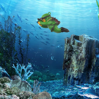 onesimcr Floating Fish Tank Decorations, Aquarium Decorations, Lovely Diver Fish Tank Decorations, Floating Device Fish Tank Accessories，Suitable for All Kinds of Fish Tanks(Dark Green)… onesimcr