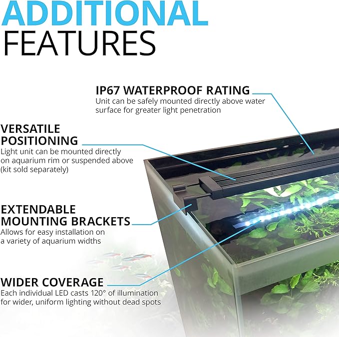 Fluval Aquasky 2.0 LED Aquarium Lighting, 12 Watts, 15-24 Inches Fluval