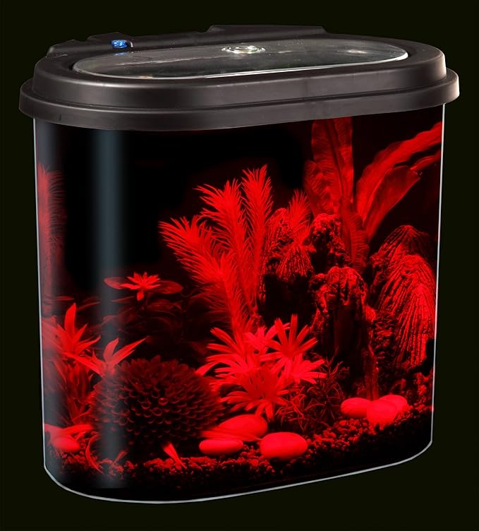 Koller Products AquaView 4.5-Gallon Aquarium Starter Kit with Full Filtration and LED Lighting (7 Dazzling Color Selection), Ideal for a Variety of Tropical Fish DISCOVERTHEEXCITINGWORLDOFKEEPINGTROPICALFISH