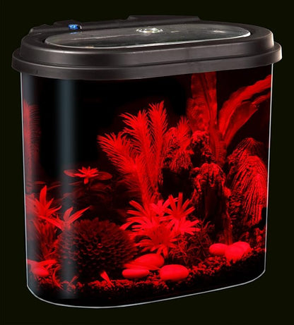 Koller Products AquaView 4.5-Gallon Aquarium Starter Kit with Full Filtration and LED Lighting (7 Dazzling Color Selection), Ideal for a Variety of Tropical Fish DISCOVERTHEEXCITINGWORLDOFKEEPINGTROPICALFISH