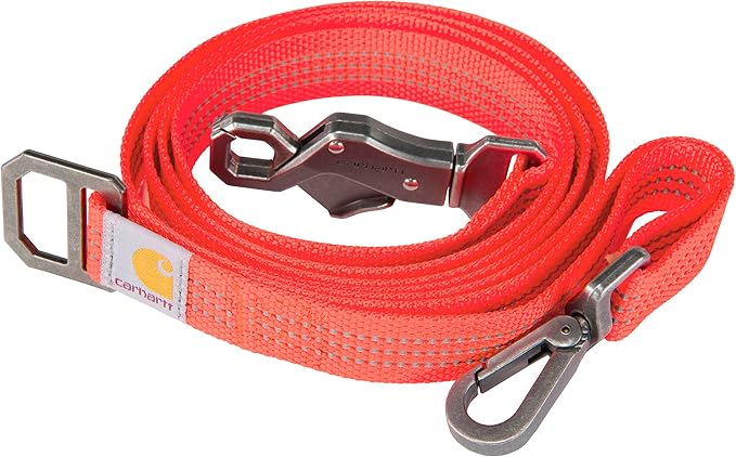 Carhartt Pet Durable Nylon Webbing Leashes for Dogs, Reflective Stitching for Visibility, Coral Glow (Nylon Webbing), Large Carhartt