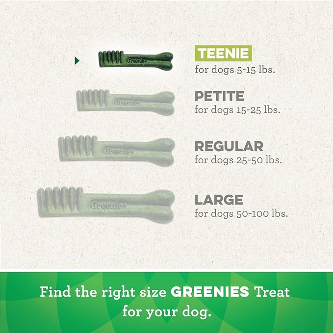 Greenies Original Teenie Natural Dental Care Dog Treats, 36 oz. Pack (130 Treats) - PAWPICO