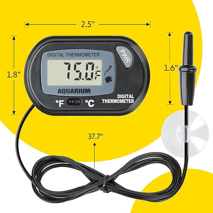iPower 4 by 7-Inch 4W Reptile Heat Mat, LCD Digital Aquarium Thermometer, Under Tank Warmer Terrarium Heat Pad for Turtles Lizards Frogs and Other Small Animals, Multi Sizes iPower