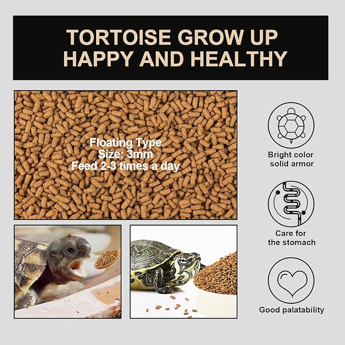 Tortoise Food Turtle Nutri Stick - Solidify Carapace Turtle Food Natural Ingredients Antarctic Krill Calcium Enriched Nutritionally Complete Promote Growth for Desert Grassland Turtle(9.4OZ) yizeril