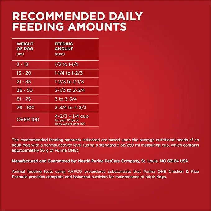 Purina ONE Chicken and Rice Formula Dry Dog Food - 16.5 lb. Bag - PAWPICO