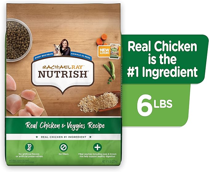 Rachael Ray Nutrish Bright Puppy Premium Natural Dry Dog Food, Real Chicken & Brown Rice Recipe, 6 Pounds (Packaging May Vary) - PAWPICO