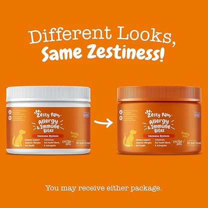 Zesty Paws Dog Allergy Relief - Dog Itching Skin Relief - Dog Probiotics for Itchy Skin and Itchy Ears - Dog Allergy Chews - Dog Itch Relief - Dog Skin Allergy Relief - Lamb - 50ct ZestyPaws
