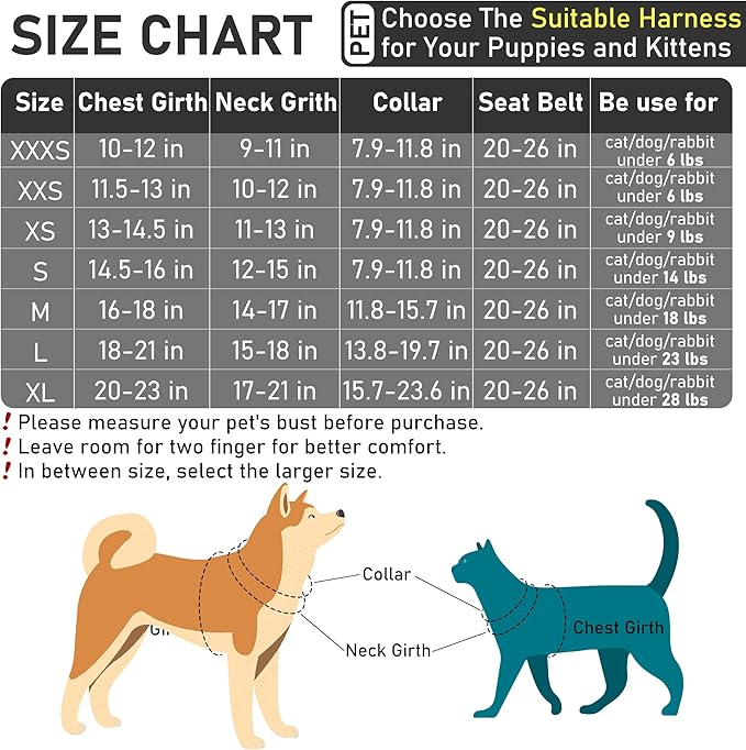 GAMUDA Dog Harness, Collar and Seat Belt Set, Vehicle Safety Harness, Retractable Adjustable Pet Seatbelts with Travel Strap and Carabiner for Most Cars (Black, S) GAMUDACollarsCollection