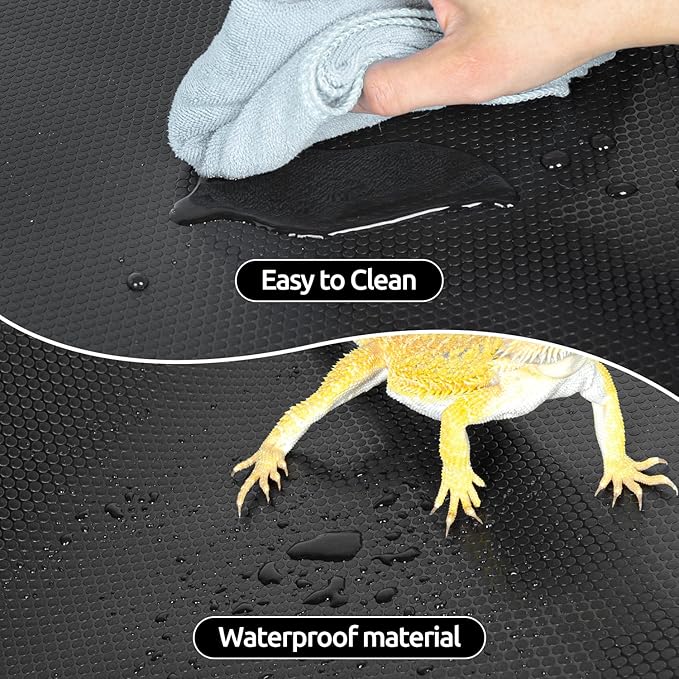 REPTIZOO Reptile Substrate Mat Terrarium Carpet, 118" x 23.6" Non-Adhesive Reptile Terrarium Bedding Substrate Liner, Reptile Tank Accessories for Bearded Dragon,Leopard Gecko,Lizard,Tortoise REPTIZOO