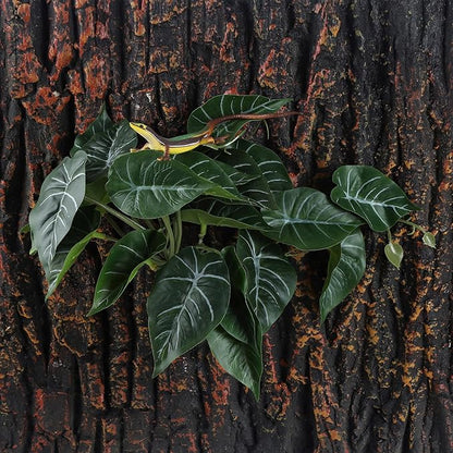 Fake Reptile Plants for Reptile Terrarium Plants, Reptile Plant Décor, Turtle Tank Plants with Suction Cup IBWell