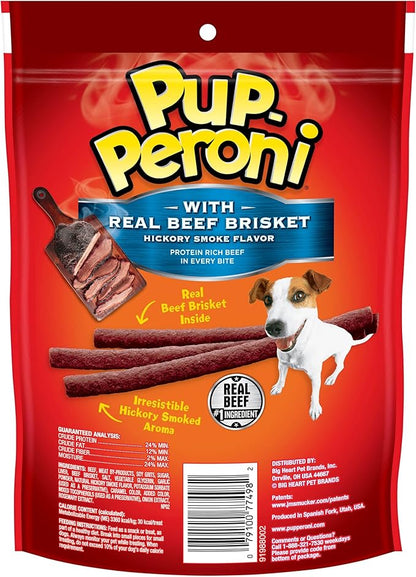 Pup-Peroni Dog Treats, Real Beef Brisket with Hickory Smoke Flavor, 5.6 Ounce (Pack of 8) - PAWPICO