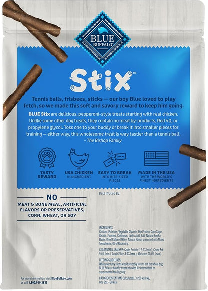 Blue Buffalo Stix Pepperoni-Style Dog Treats Made with Natural Ingredients, Chicken Recipe, 13-oz Bag - PAWPICO