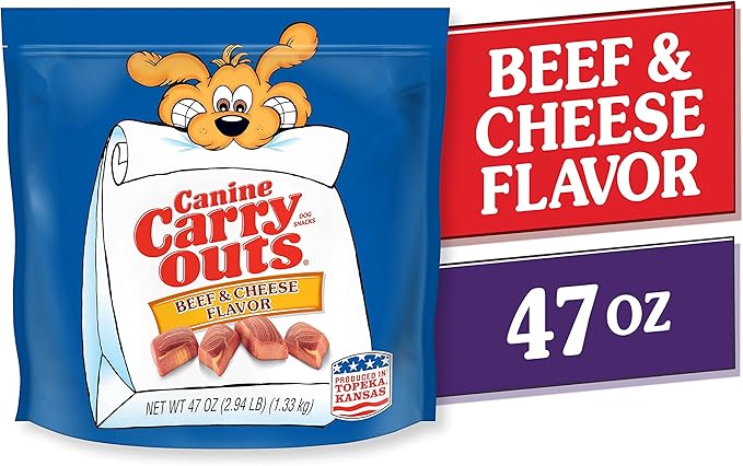 Canine Carry Outs Dog Treats, Beef & Cheese Flavor, 47 Ounce (Pack of 2) - PAWPICO