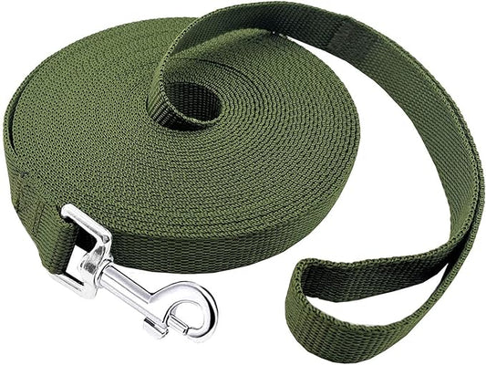 15ft 20ft 30ft 40ft 50ft Long Dog/Puppy Lead Obedience Recall Training Dog Leashes for Small Medium Dogs Camping, Training, Play, or Backyard (15 FT, Green) PETGOGO