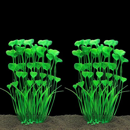 ALEGI Fish Tank Decorations Plastic Plants Large,Aquarium Artificial Plants Decoration Ornament Safe for All Fish-16 inch 2Pcs (Green 2 pcs) ALEGIAquarium