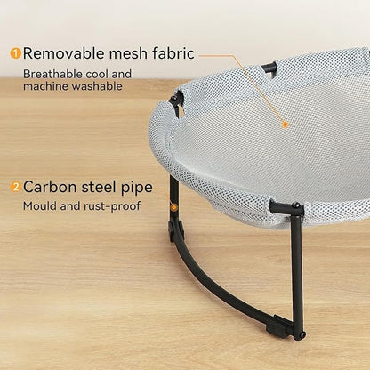 Cat Bed, Breathable Cat Hammock, Free-Standing Elevated Cat Bed for Indoors and Outdoors, Easy Assembly Cat Hammock Bed with Removable Washable Mesh for Cats up to 30 lbs, 20 in x 16.5 in x 8 in - PAWPICO