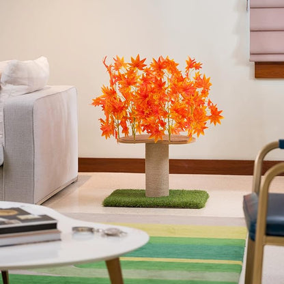 On2 Pets 2ft Interchangeable Leaves Kitty Tree with Scratching Post, Cat Activity Condo Made in USA with Love and Care - PAWPICO