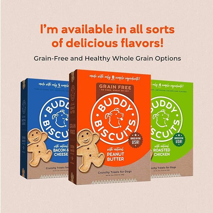 Buddy Biscuits 2 lb Bag of Crunchy Dog Treats, Made with Peanut Butter - PAWPICO