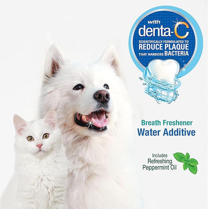 Nylabone Advanced Oral Care Cat & Dog Water Additive for Dental Care - Liquid Tartar Remover - Dog Breath Freshener & Teeth-Cleaning Liquid - Peppermint (16 oz.) Nylabone