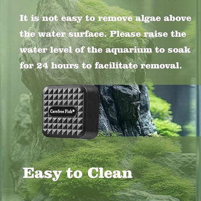 Carefree Fish Aquarium Mini Magnetic Cleaner for Glass Fish Tank Tiny Magnet Brush Algae Scrapers (No Floating) Bewatermyfriend