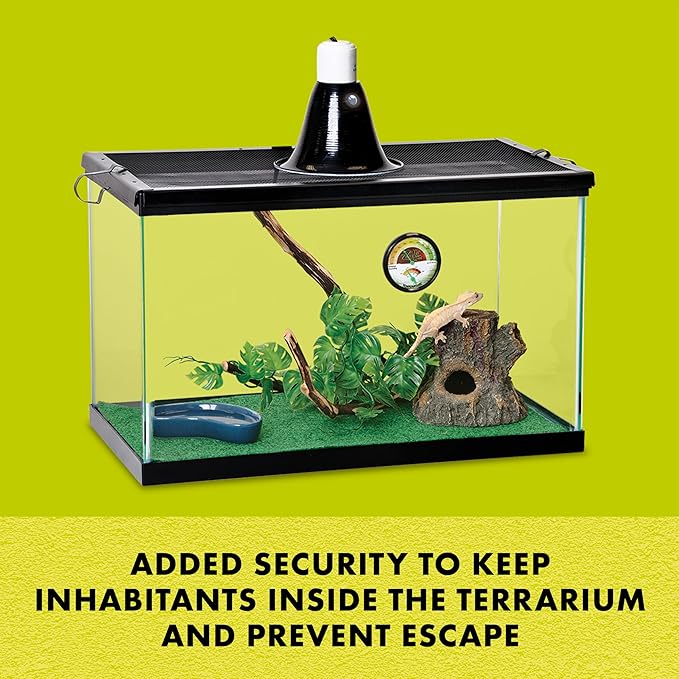Zilla Reptile Terrarium Fresh Air Screen Non-Locking Clips, 2 Pack, Large Zilla