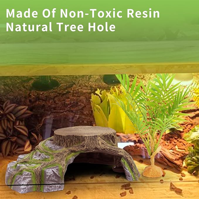 Reptile Hides Hideout Habitat, Reptile Caves for Bearded Dragons, Leopard Geckos, Lizards, Turtles, Snakes, Frogs (XX Large-A) PAWPICO