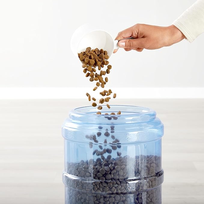 Amazon Basics Automatic Dog Cat Water Dispenser Gravity Feeder and Waterer Set, Large, 12-Pound Food Capacity, 2.5-Gallon, Gray - PAWPICO