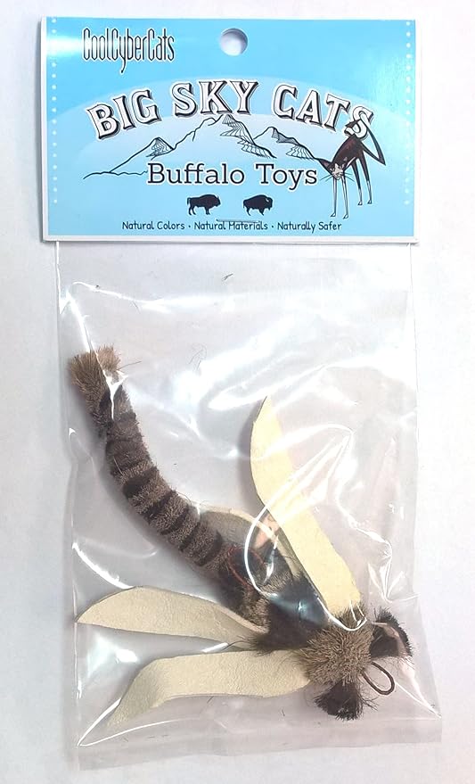 Dragonfly Refill/Attachment Cat Toy - Natural Buffalo/Deer: Fits Wildcat and Popular Bird and Mouse Type Wands/Poles - PAWPICO