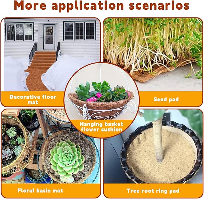 Hamiledyi Reptile Carpet Coconut Fiber Substrate Coco Liner Roll 118x15.7in Lizard Cage Mat Natural Coco Fiber Bedding for Bearded Dragon,Turtles,Iguana,Tortoise Pad Garden Decoration Hamiledyi