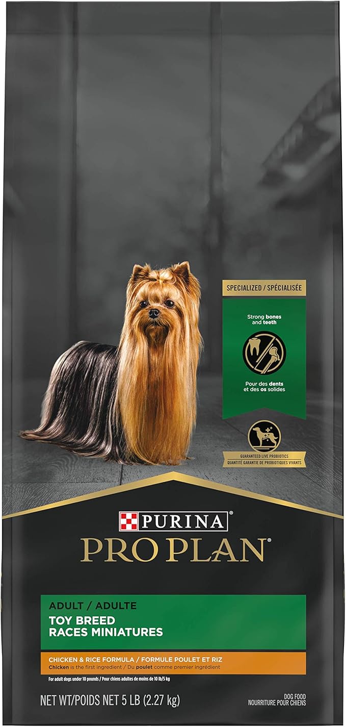 Purina Pro Plan Toy Breed Dog Food With Probiotics for Dogs, Chicken & Rice Formula - 5 lb. Bag - PAWPICO