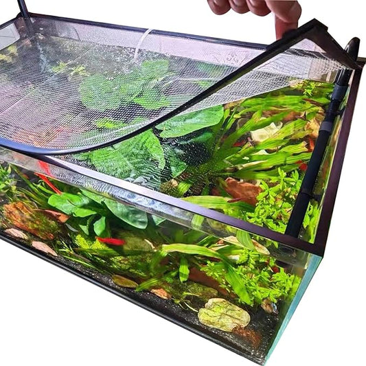 Magnetic Aquarium lid Fish Tank Hood top Cover Anti-Jumping net Cover mesh to Protect Fish Jumping Out of Fish Tank NestBasics