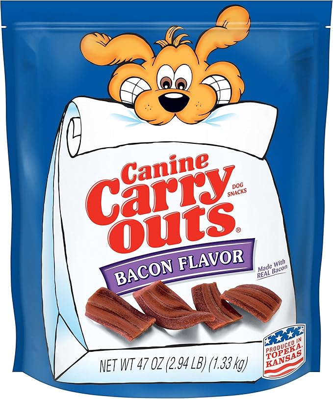 Canine Carry Outs Dog Treats, Bacon Flavor, 47 Ounce, Made with Real Bacon - PAWPICO