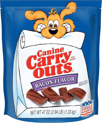Canine Carry Outs Dog Treats, Bacon Flavor, 47 Ounce, Made with Real Bacon - PAWPICO
