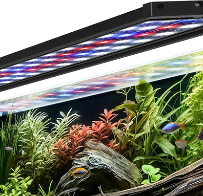 AQQA Fish Tank Light for Plants Aquarium Light with Timer 14 Colors Adjustable Full Spectrum LED Fish Light Waterproof Dimmable Light for Fish Tank 47-55 Inch (45W) AQQA