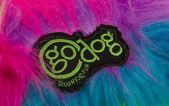 goDog Furballz Squeaky Plush Ball Dog Toy, Chew Guard Technology - Rainbow, Large - PAWPICO