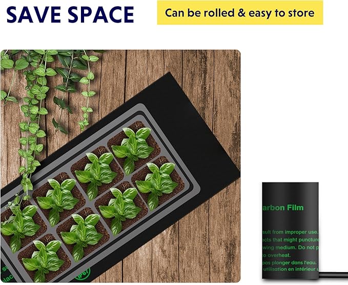 iPower Durable Seedling Heat Mat Warm 3" x 20" - 2 Pack Hydroponic Heating Pad Waterproof for Seed Starting Greenhouse and Germination iPower