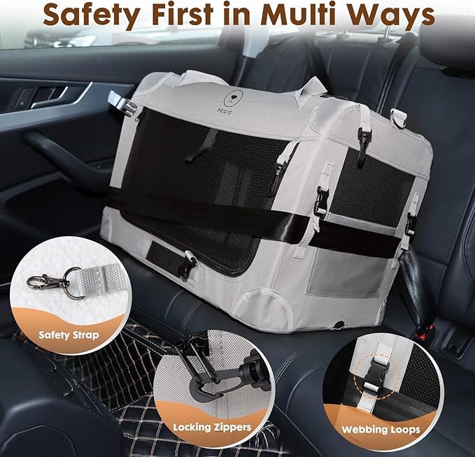 Extra Large Cat Carrier for 2 Cats, Portable Soft Sided Large Pet Carrier for Traveling, Indoor and Outdoor Uses, 24"×16"×16" - PAWPICO