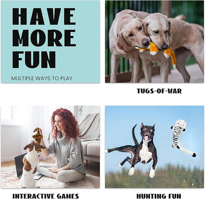 Nocciola 5 PCS No Stuffing Crinkle Dog Squeaky Toys, Durable Dog Toys for Tug of War, Tough Dog Toys for Small Medium Large Dogs & Aggressive Chewers, Puppy Dog Toys to Keep Them Busy - PAWPICO