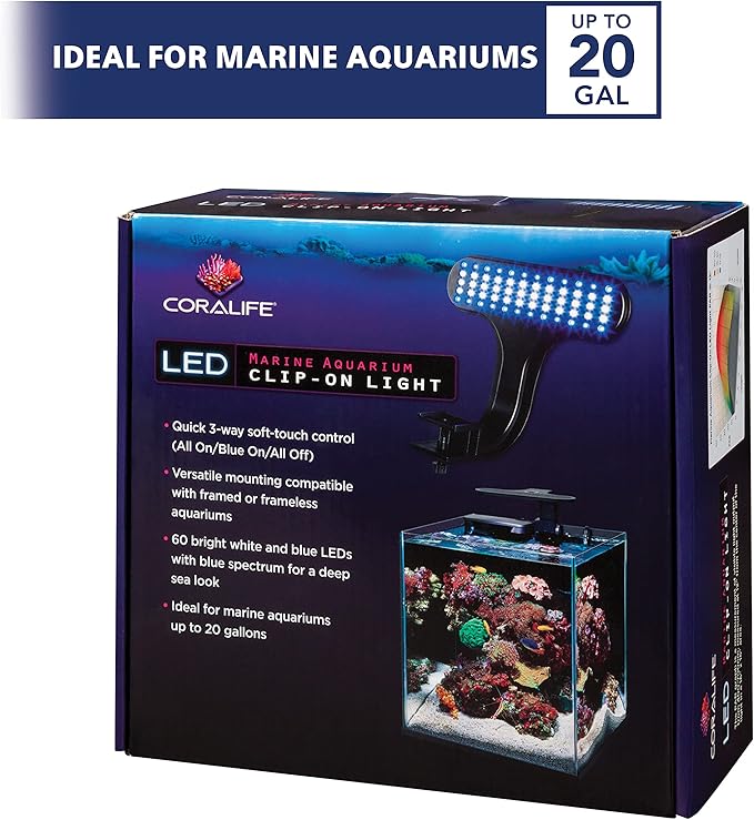 Coralife Aquarium Fish Tank Marine Salt Water Clip-On LED Light Coralife