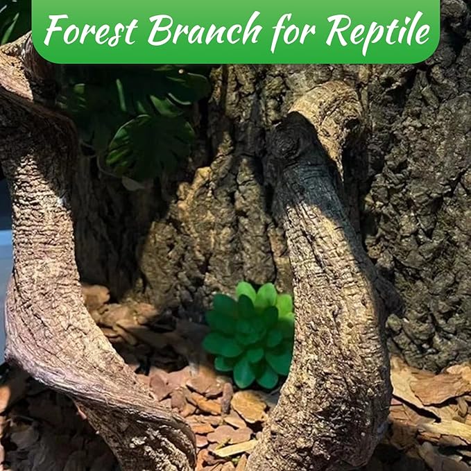 Reptile Climbing Branch Decor Wood Snake Terrarium Branches Lizard Habitat Decorations Wooden Tree Trunk Ornament for Bearded Dragon Geckos Chameleon Frog Pack of 4 (14-16 inch) Apatal