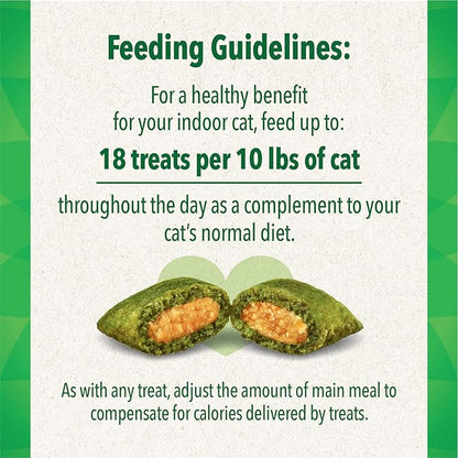 FELINE GREENIES SMARTBITES HEALTHY INDOOR Natural Treats for Cats, Chicken Flavor, 2.1 oz. Pouch GREENIES