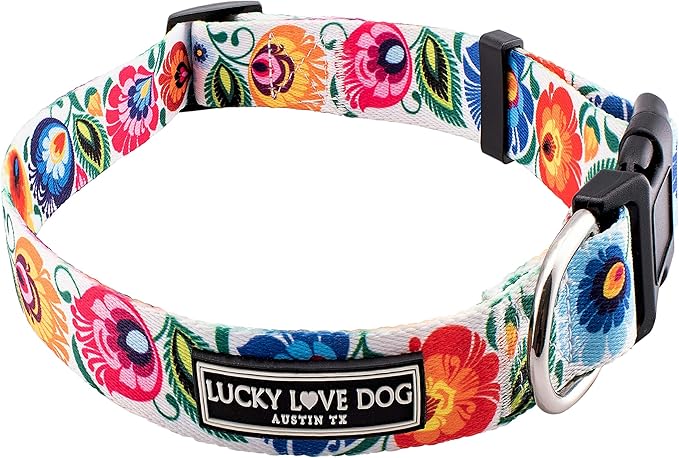 Lucky Love Dog - Adjustable Dog Collar with Easy Click Buckle for Small to Large Dogs, Durable, & Comfortable Collar for Male & Female Dogs, Pet Collar for Puppies & Adult Dogs - Ladybird, Small LuckyLoveDog