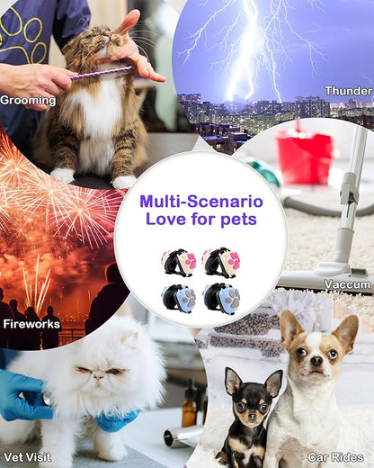 Calming Earmuffs for Cats and Small Dogs - for Anxiety Relief - Noise Canceling for Fireworks, Thunderstorms, Pet Grooming & Force Drying - Dog Ear Muffs Noise Protection (Blue, Medium) Ninuo