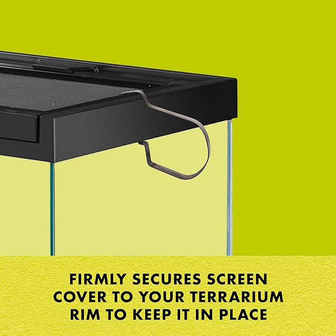 Zilla Reptile Terrarium Fresh Air Screen Non-Locking Clips, 2 Pack, Large Zilla