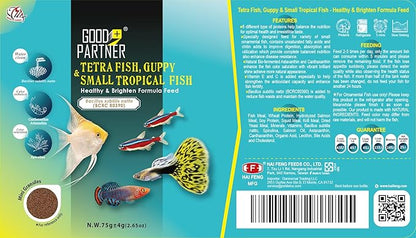 Purify Series for Tetra Fish Food, Small Tropical Sinking Pellets, Suitable for Betta, Guppy Fish, All Natural Ingredients, Balanced Composition of Fish Feed, 2.65 oz (Pack of 1) GOODPARTNERFishFoodPurifySeries